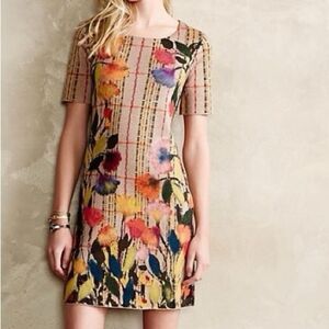 Troubadour Anthology Cream Orange Casual Sheath Dress Size S